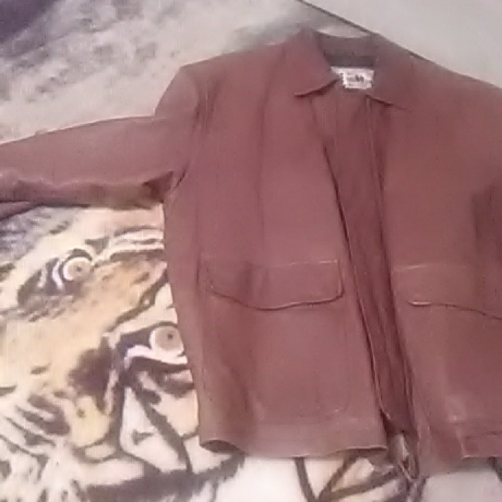 Large mocha brown real leather